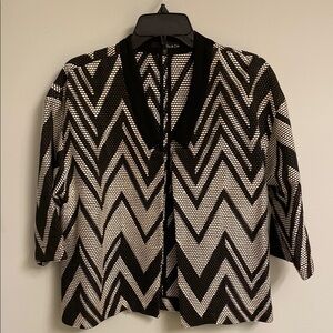 Ro & De Black and White Chevron Blazer